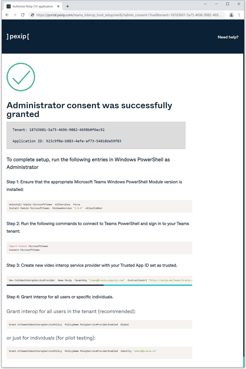 Guide for Microsoft Teams Interoperability using Pexip CVI Service Pexip